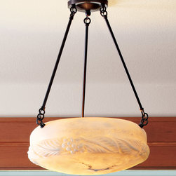 Brass Light Gallery - Alabaster Ceiling Pendant Close Up - Products