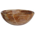TashMart - Classic Natural Stone Vessel Sink, Honey Onyx - The Classic Vessel Sink is a popular choice for those seeking a natural stone sink for their bathroom project. This sink is available in limestone, light travertine, antico, beige marble and white (Afyon) marble.