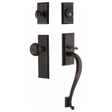 New York Plate S Grip Entry Set New York Knob, Timeless Bronze