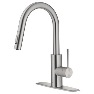 Oletto Pull-Down 1-Hole Kitchen Faucet, Spot Free Stainless Steel