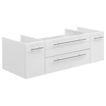 Fresca Lucera 48" Wall Undermount Sink Solid Wood Bathroom Cabinet in White