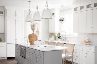 Example of a transitional kitchen design in Raleigh
