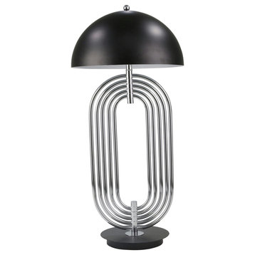 Metal 28" Art Deco Table Lamp,silver