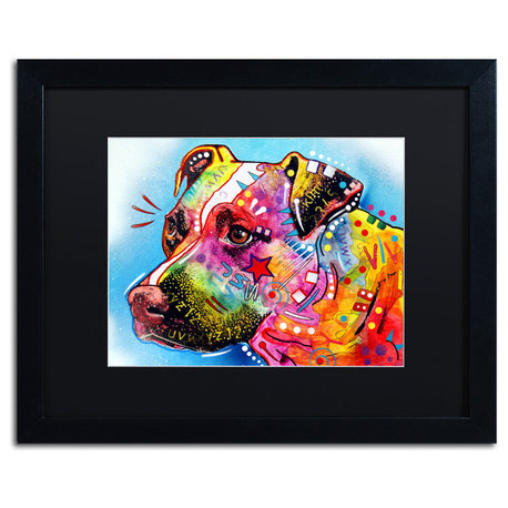 Dean Russo 'Pit Bull 1059' Framed Art, Black Frame, 16"x20", Black Matte