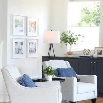 White and Navy Blue Kitchen - New Home