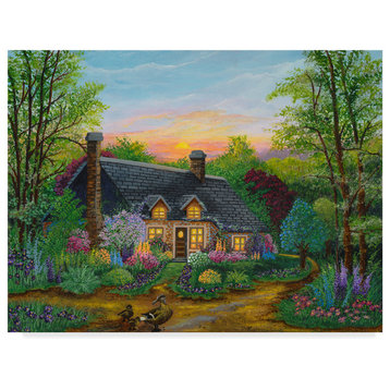 Bonnie B Cook 'Sunset Cottage' Canvas Art