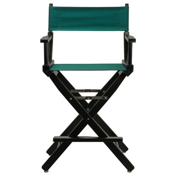 24" Director's Chair With Black Frame, Hunter Green Canvas