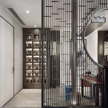Stainless Steel Room Divider, Living Room Divider, Titanium Gold Brushed Screen