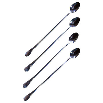 Skinny Spoons, Long Stainless Steel Spoons, 4-Pack