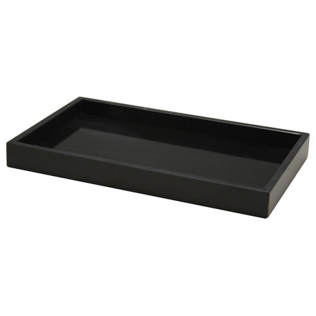 Myrtus Collection Black and Gold Marble Small Amenity Tray, Black