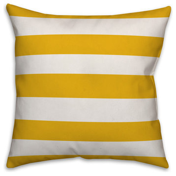 Yellow Cabana Stripe 18x18 Throw Pillow