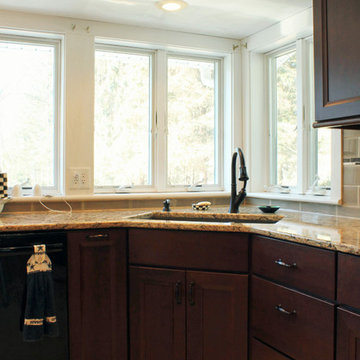 Dark Transitional Kitchen with Island