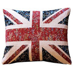 Pillow Decor Ltd. - Pillow Decor - United Kingdom Flag Tapestry Throw Pillow 15 x 19 - This bold UK flag pillow is an authentic French tapestry weave. This British flag is wonderfully blended with a faint floral design in the background. From a few paces away this makes the pillow look vintage. Up close, the French tapestry weave and flavor come to life.