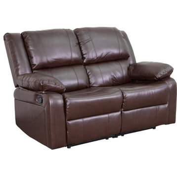 Leather Recline Loveseat, Brown