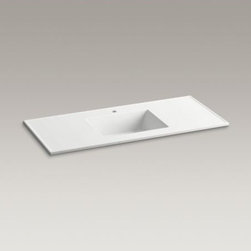 KOHLER - KOHLER Ceramic/Impressions(TM) 49" rectangular vanity-top bathroom sink with sin - Bathroom Sinks