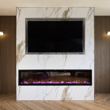 Living room - Acoustic Wall Panel + UV Marble Sheet