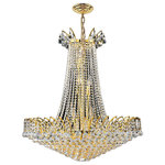 Crystal Lighting Palace - French Empire 16-Light Gold Finish Clear Crystal Chandelier - This stunning 16-light Crystal Chandelier only uses the best quality material and workmanship ensuring a beautiful heirloom quality piece. Featuring a radiant Gold finish and finely cut premium grade crystals with a lead content of 30-percent, this elegant chandelier will give any room sparkle and glamour.