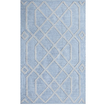 Cable Indoor/Outdoor Rug, Blue, 8x10