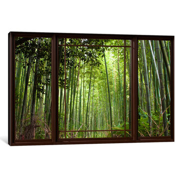 "Bamboo Forest Window View Gallery" by iCanvas, 40x26x1.5"