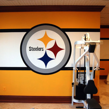 Pittsburgh Steelers 1970's Themed Locker Room Murals by Tom Taylor