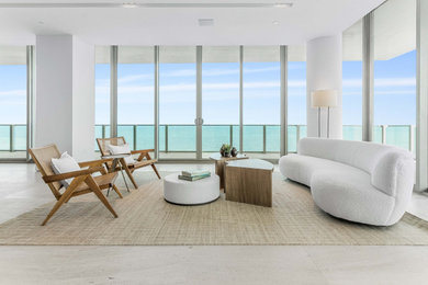 Inspiration for a coastal living room in Miami.