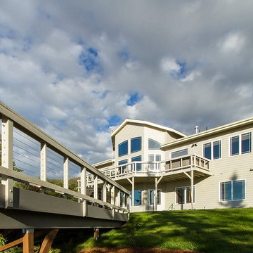 Detached Deck Overlooking a View, Trex and Cable, Treeline Construction