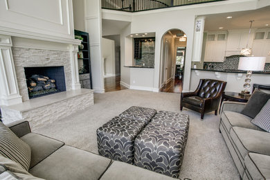 Inspiration for a transitional living room remodel in Dallas