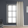 Italian Faux Linen Grommet Curtain Single Panel, Parchment Cream, 50w X 120l