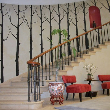 A up dated foyer stair case.