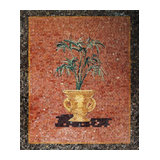 Mosaic Wall Art, Golden Pot, 31"x35"