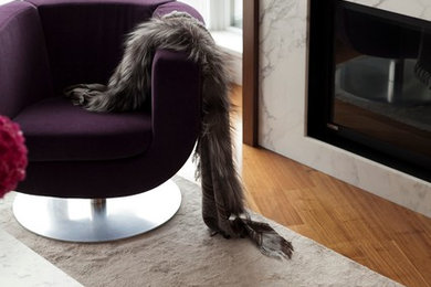 Example of a trendy living room design in Vancouver