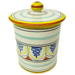 Bonechi Imports - Deruta Labor Ceramiche 6" Canister - This ceramic canister was handcrafted and hand-painted by the artisans Labor Deruta of Deruta, Umbria, Italy.