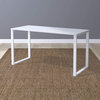 Desk, Commercial Grade Design With Metal Legs and Rectangular Top, White