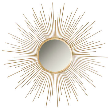 DecorShore 36" Sunburst Decorative Wall Mirror, Gold