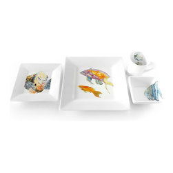 Pink & Yellow Basslet 4 piece place setting - Products
