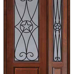 Prehung Sidelight Door 96 Fiberglass Austin Texas Star 3/4 Lite - Front Doors