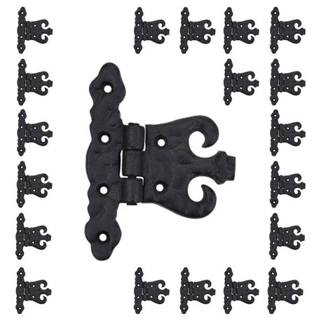 Wrought Iron Cabinet Hinge Black Rustproof Pack of 20 |