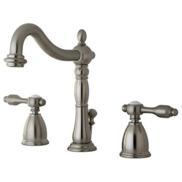 Kingston Brass Widespread Bathroom Faucet With Retail Pop-Up, Brushed Nickel