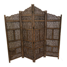 Home Goods Accents Screens Room Dividers Houzz Benzara Inc Hand Carved Foldable 4 Panel Wooden Parion Screen Roomdivider