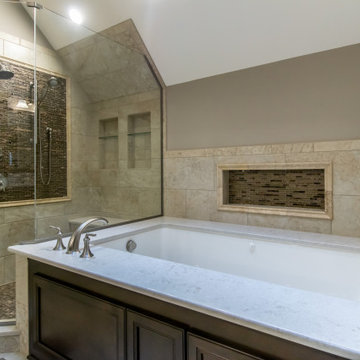 Large Bathroom Remodel with Custom Stone & Tile
