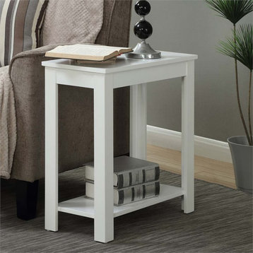 Convenience Concepts Designs2Go Baja Chairside End Table in White Wood Finish