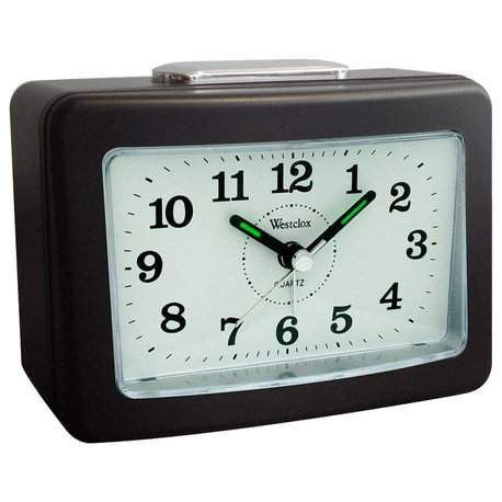 Westclox 47550 Quartz Loud Bell Alarm Clock, Black