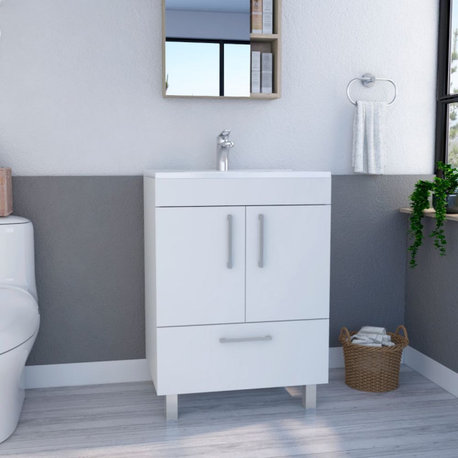 DEPOT E-SHOP: Andes Mirror Cabinet, 2 Open Shelves, 3 Interior Shelves