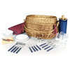 Picnic Time Highlander Willow Basket Deluxe Service, Charleston Collection
