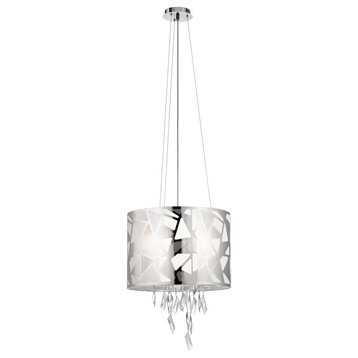 Angelique Chrome And Crystal 4 Light Chandelier/Pendant