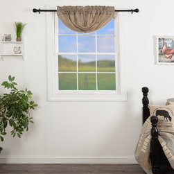 April & Olive - Sawyer Mill Charcoal Ticking Stripe Balloon Valance 15X60 - Valances