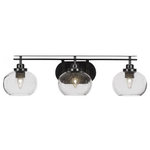 Toltec Lighting - Toltec Lighting 2613-MB-202 Odyssey - Three Light Bath Bar - Warranty: 1 Year Assembly Required: Yes Shade Included: YesOdyssey Three Light Bath Bar Matte Black Clear Bubble Glass *UL Approved: YES *Energy Star Qualified: n/a *ADA Certified: n/a *Number of Lights: Lamp: 3-*Wattage:100w Medium Base bulb(s) *Bulb Included:No *Bulb Type:Medium Base *Finish Type:Matte Black