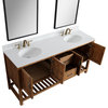 Austin 72" Double Bathroom Vanity Cabinet Base Only in Walnut