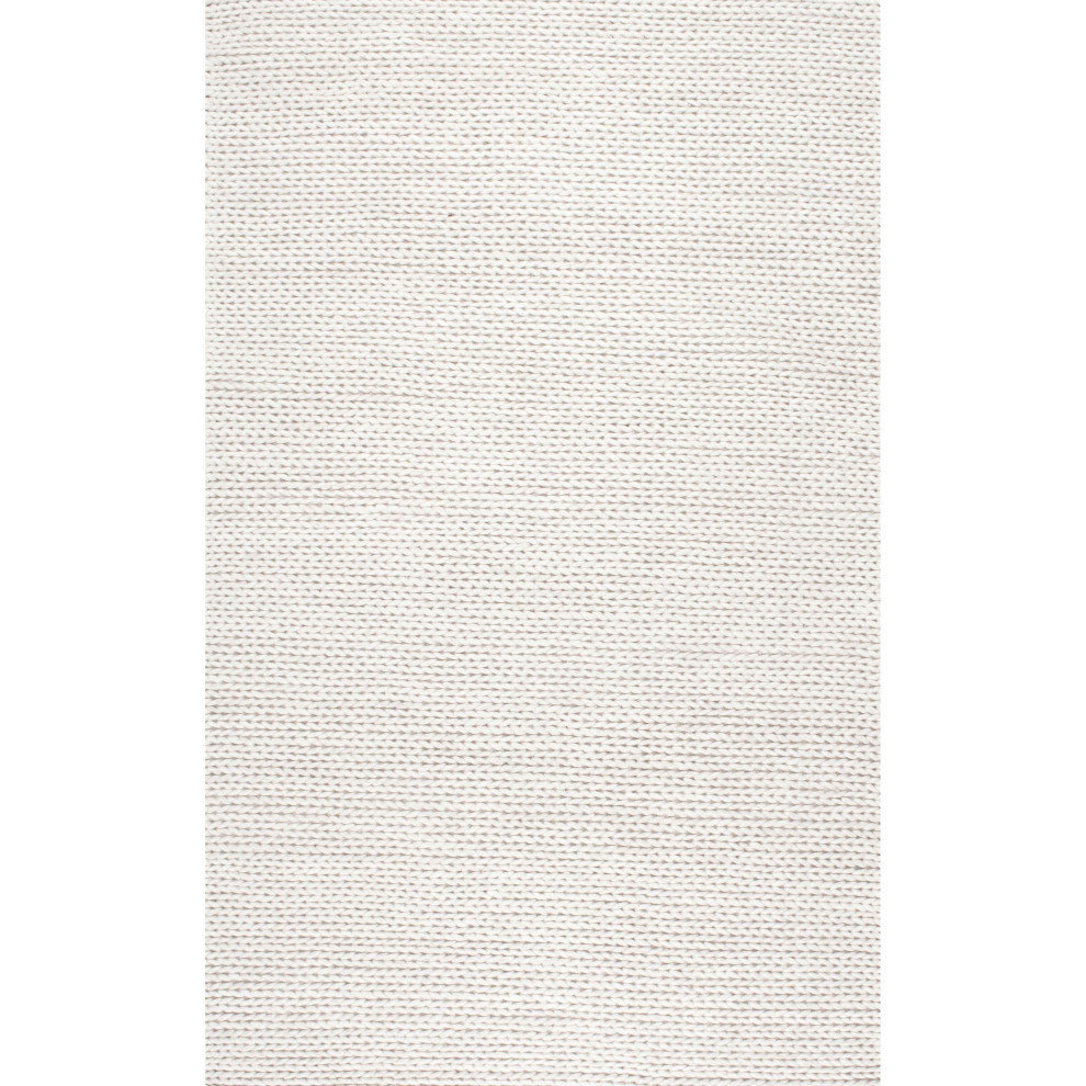 Chunky Cable Rug nuLOOM Braided Wool Hand Woven Chunky Cable Rug, 8'Round - Scandinavian ...