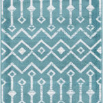Unique Loom - Rug Unique Loom Moroccan Trellis Teal Runner 2'6x8'2 - With pleasant geometric patterns based on traditional Moroccan designs, the Moroccan Trellis collection is a great complement to any modern or contemporary decor. The variety of colors makes it easy to match this rug with your space. Meanwhile, the easy-to-clean and stain resistant construction ensures it will look great for years to come.